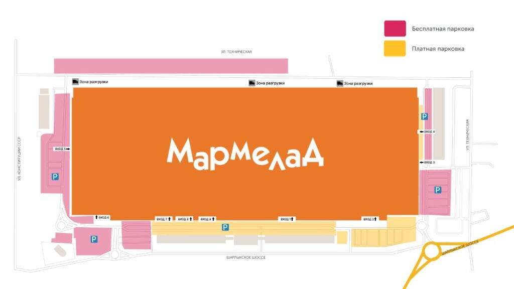 Часть парковки у главных входов Мегамолла «Мармелад» станет почасовой